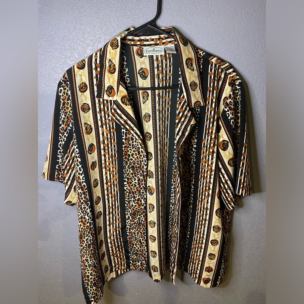 *Rare* Vintage abstract Patchington Womans L Button Down 90's style